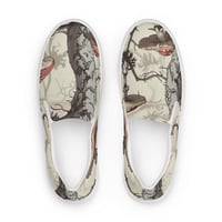 Image 2 of The Shire Inspired Illustrated Tree Trunk/Mushroom Men’s Slip-On Canvas Shoes