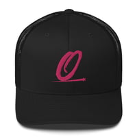 Image 2 of Olympia Logo Low Profile Trucker Cap (Pink Logo)