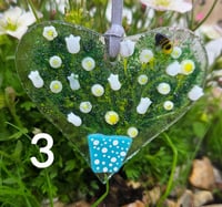 Image 3 of Fused Glass Flower Vase Heart