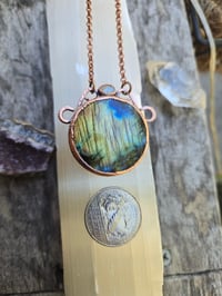 Image 2 of Electroformed labradorite and moonstone necklace 11