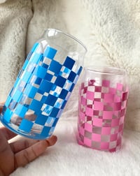 Image 2 of Matching Checkered Glass Cans