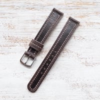 Image 1 of 16mm Dk Brown Chevre Strap