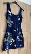 Celestial tassel Navy Velvet Dress 