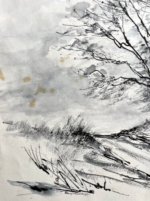 Image of VINTAGE DUTCH DRAWING: LANDSCAPE #14