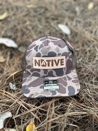 Georgia Native Leather Patch Trucker Brown Camo