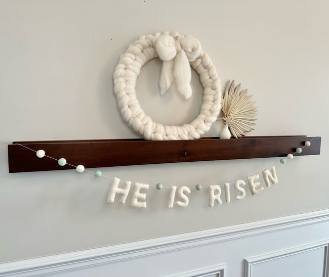 He Is Risen Garland - Robin’s Egg