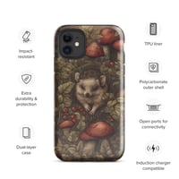 Image 2 of Boho Nature Cottagecore Inspired Hedgehogs Among Mushrooms Tough Case for iPhone®