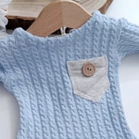 Image 2 of Devin boys newborn bodysuit | baby blue