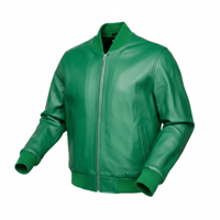 Green Leather Jacket & Airport Bag