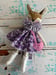 Image of Fawn, A Petite Deer, With Purple Dress And Heart Purse
