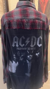 Vintage Gray/Black/Red Flannel Shirt AC/DC