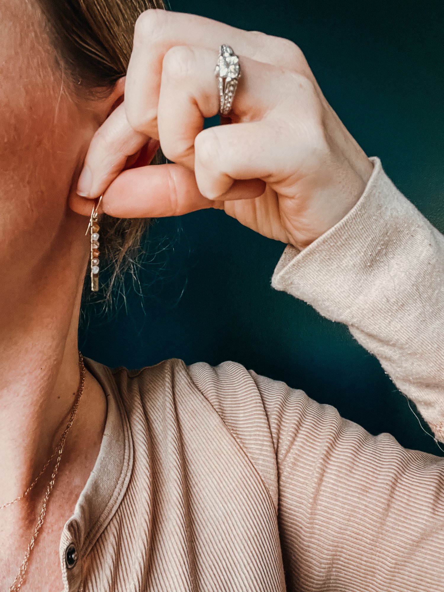 Image of Auralite Brass Bar Dangles