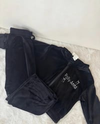 Image 1 of Embroided Velvet Flare Tracksuits