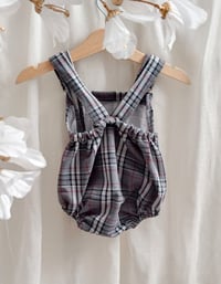 Image 3 of Baby Boy Dungarees for Sitter Photo shoots | Christian | age 9-12 months |grey  plaid