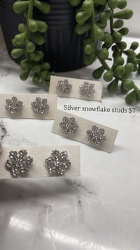 Silver snowflake studs 