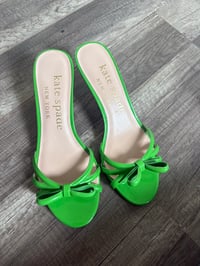 Image 1 of kate spade green kitten heel
