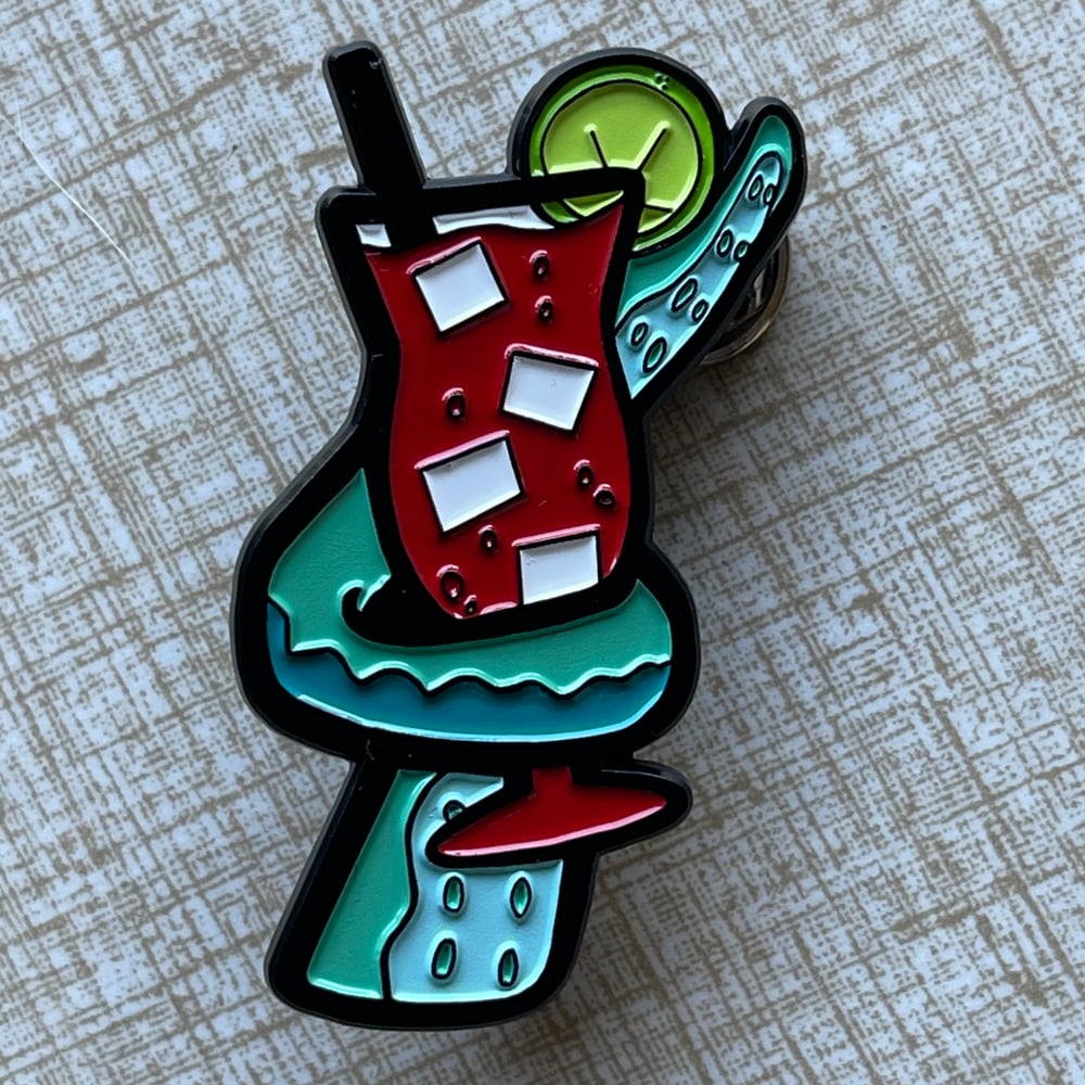 KRAKEN LIKES A HURRICANE Round 3 - 2" Enamel Pin!