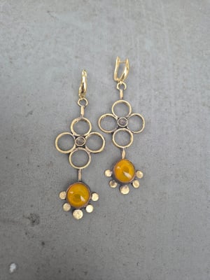 Bullet casings long yellow earrings 