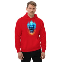 Image 6 of Blue Flaming skull Unisex Hoodie