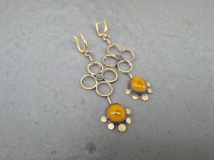 Bullet casings long yellow earrings 