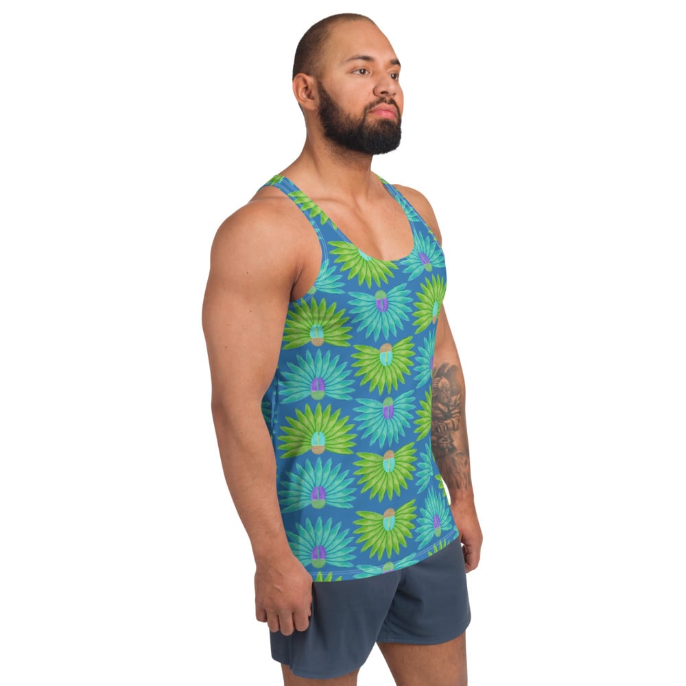 Image of Beetle Leaf Unisex Tank Top French Blue2