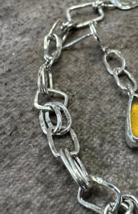 Image 5 of Seaglass bracelet with handmade chain 