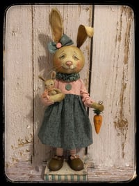 Image 1 of Bella the Bunny Rabbit folk art doll Easter Spring art