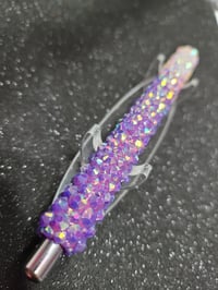 Image 1 of Purple & White Rhinestone Pen