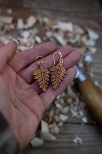 Image 4 of Forest Fern leaf earrings 