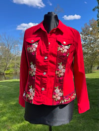 Image 2 of Large Red & Black Lace Jacket