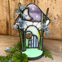 Image 1 of Iridescent Purple Floral Mushie Cottage Candle Holder 