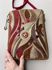 Image 2 of Swirling Button Orbs Tapestry Zippertop Purse