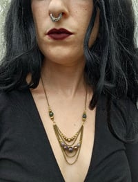 Image 3 of Indian Agate and Brass Smaller Chain Necklace 