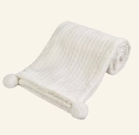 Cable Knit Pom Pom Blankets