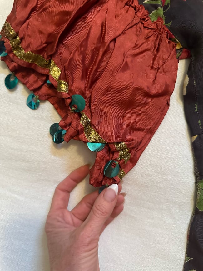 1930s taffeta FLAMENCO gown