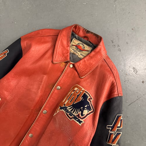 Image of 1990s Avirex “Blacklions” Leather Varsity Jacket, size XL