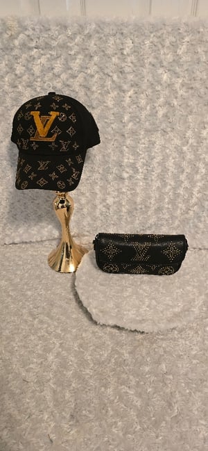 Image of Black LuV Crossbody with matching hat