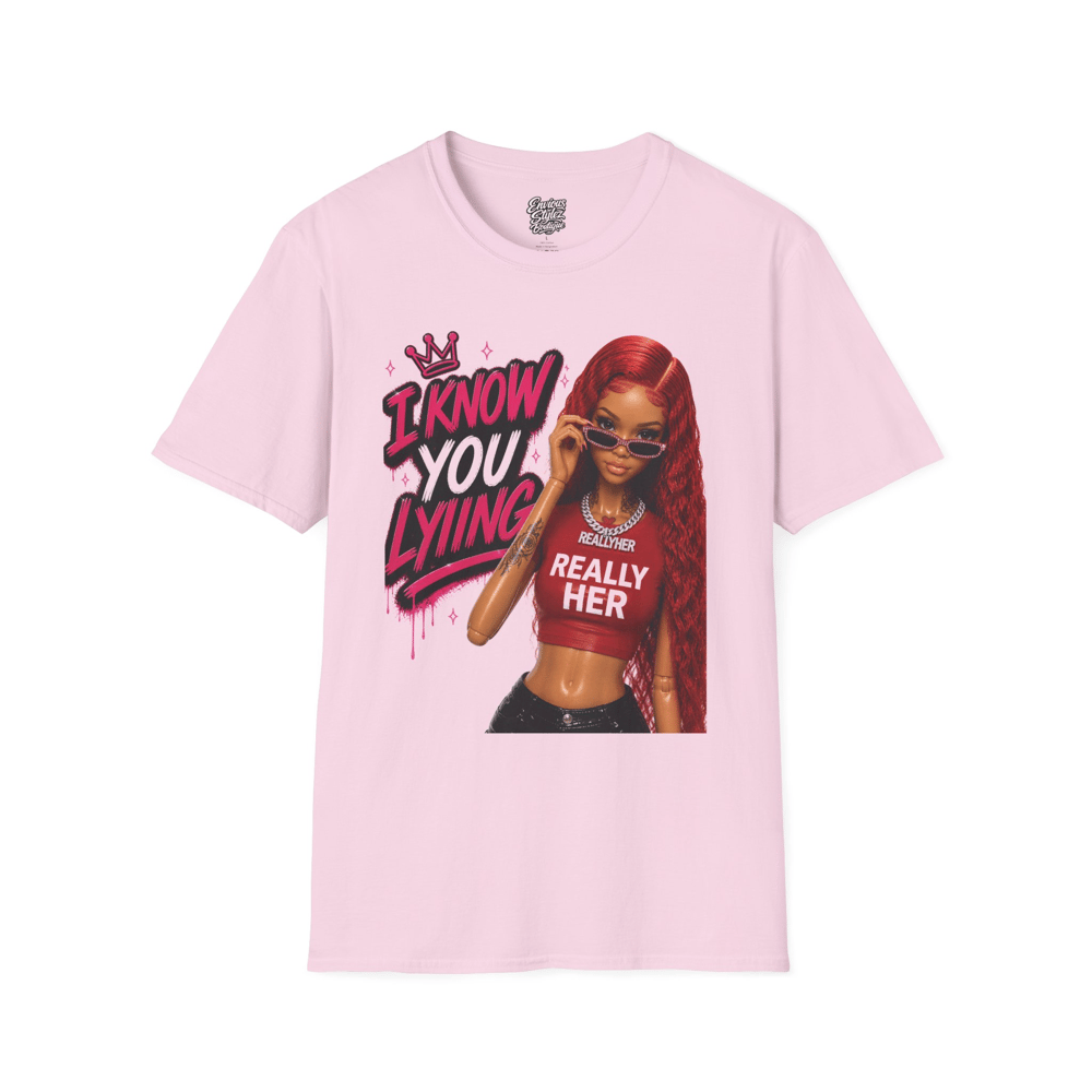 Image of Graphic T-Shirt “I Know You Lying” Girl Illustration Tee
