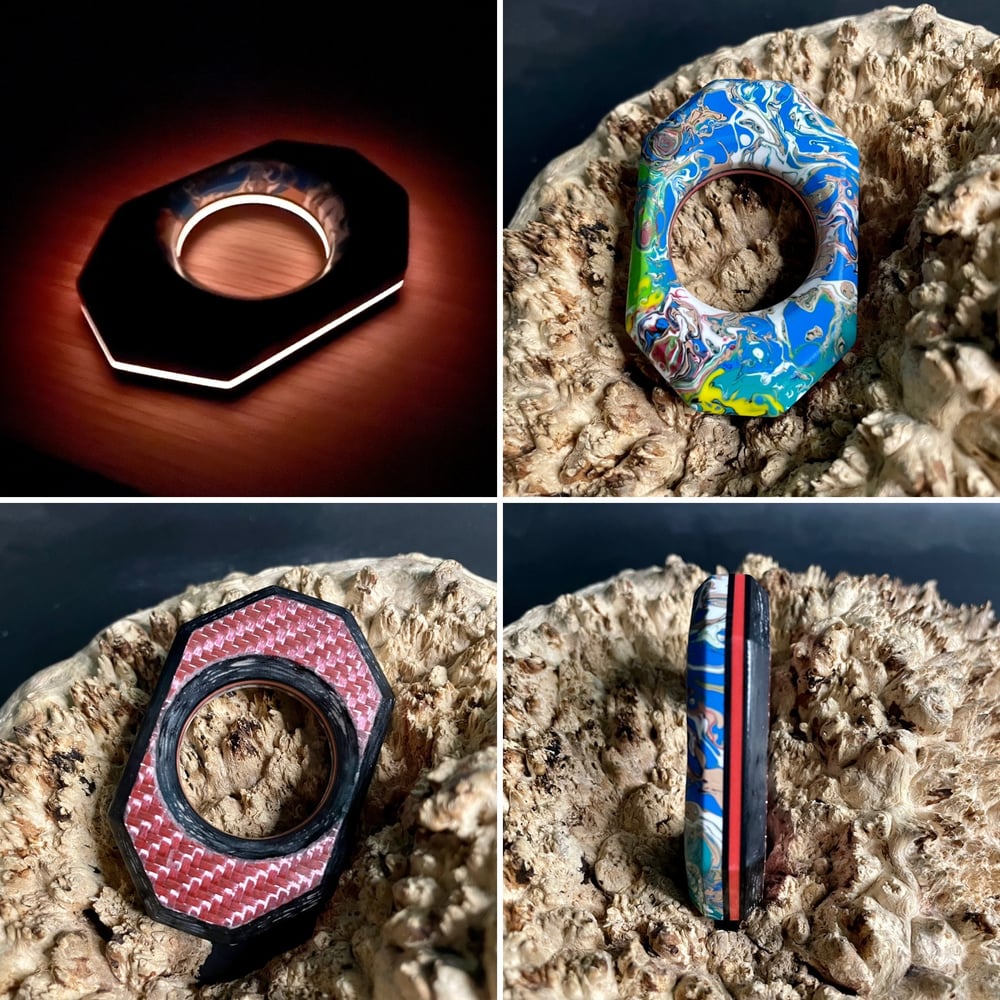 Image of @Kaoticartworks Resin & Carbon Fiber GLOW Worry Stone