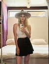 early 70s suede snap  mini skirt 