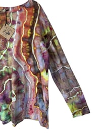 Image 3 of 3XL Ladies Long-Sleeve Stretch Tee in Bold Geode Ice Dye