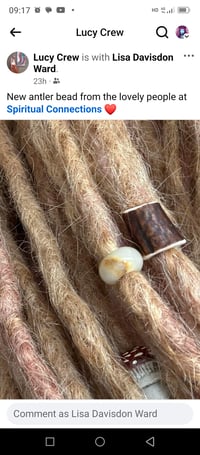 Image 4 of Smooth Roe buck deer antler dreadlock bead Copy
