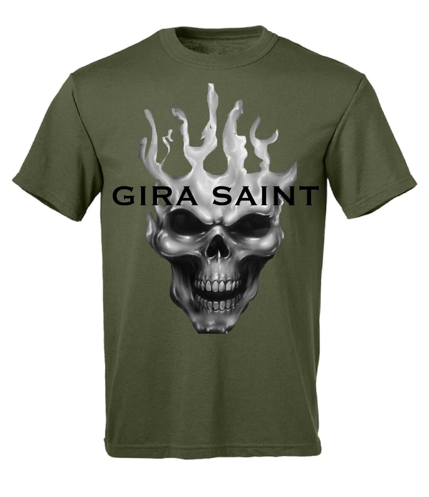 Image of Military Green Ghost Skull T-shirt