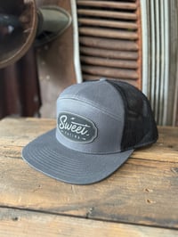 Image 2 of Engraved Gray Leather Patch On Charcoal 7 Panel