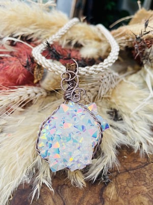 Image of Angel aura geode necklace 