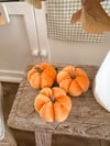 Orange Velvet Pumpkins ( Set of 3 )