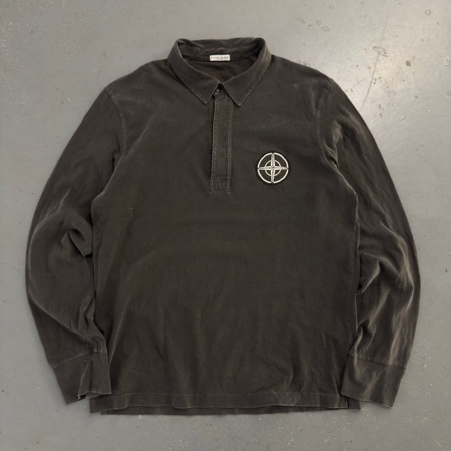 Image of AW 2004 Stone Island Long Sleeve Polo Shirt, size large