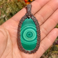Image 3 of Woven Border Malachite Pendant 💚