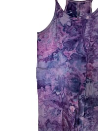 Image 7 of S/M Cotton Blend Knit Pocket Jumpsuit in Purple Haze Ice Dye
