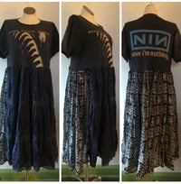 Image 1 of Upcycled “NIN” babydoll/midi t-shirt dress